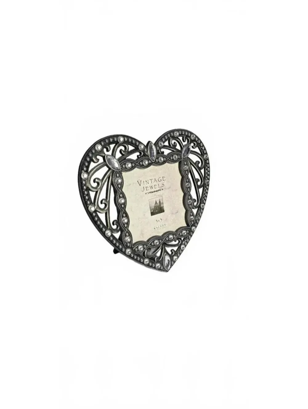 Vintage Jewels Heart-Shaped Decorative Photo Frame 3x3